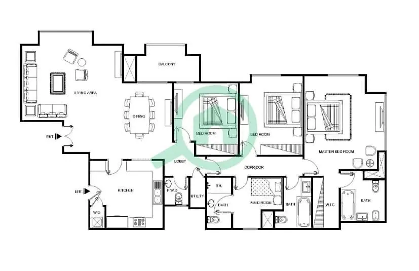 Stylish 4-Bedroom Apartment With Balcony Views In Jbr Dubai